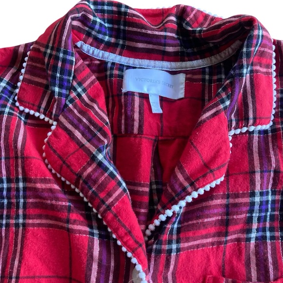 Victoria's Secret Cotton Red Plaid Women's Pajama Set - Picture 3 of 9